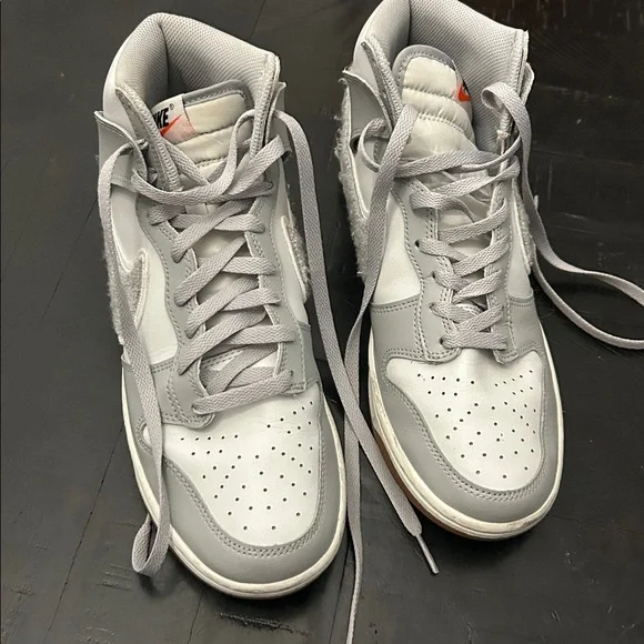 Nike Gray and White high top Sneakers - Picture 2 of 5